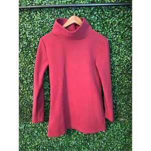Dudley Stephen’s Red Turtleneck Pullover Sz Small Oversized Fleece